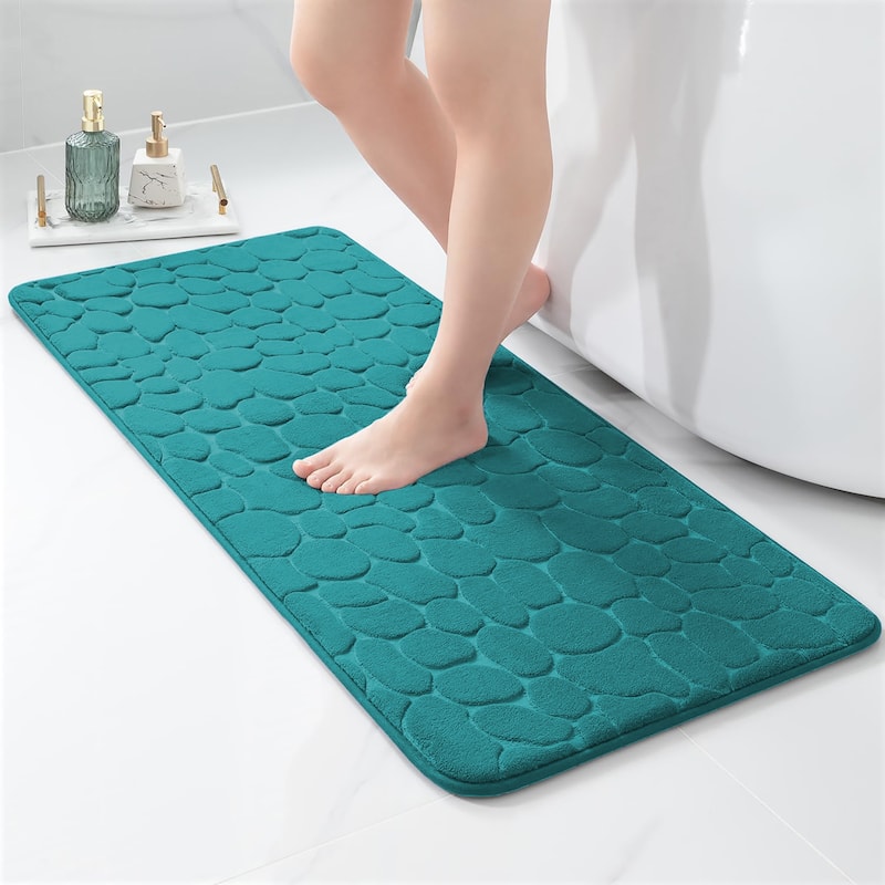 Memory Foam Runner Bath Mat Pebble Design 48x18
