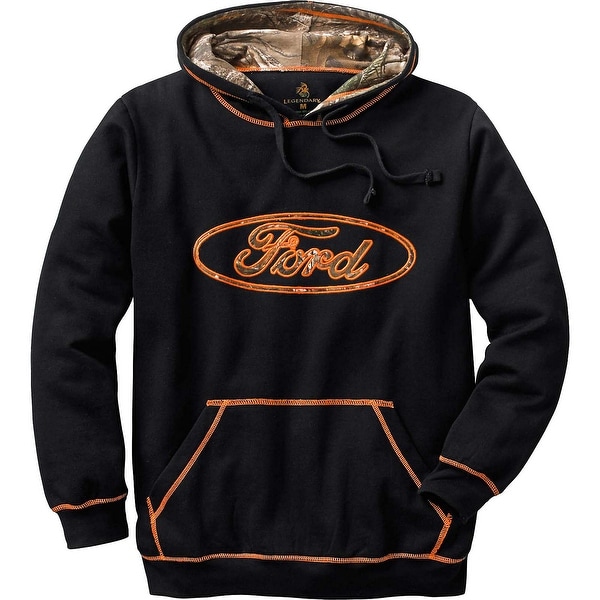 Shop Legendary Whitetails Men&#39;s Trucked Up Realtree Camo Ford Hoodie - Black - Free Shipping On ...