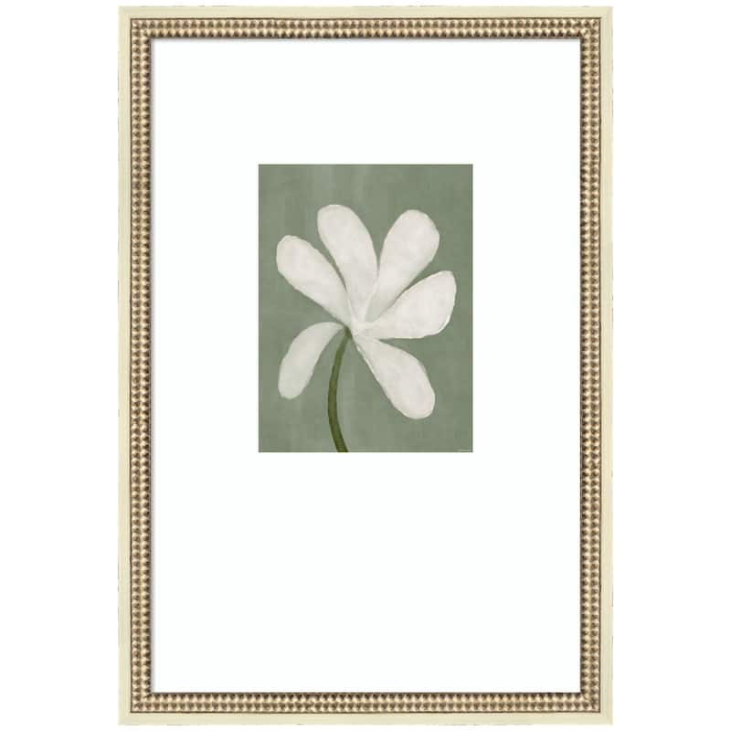 Kate and Laurel White Floral by Gabrielly Guedes Framed Wall Art Print - 18x26