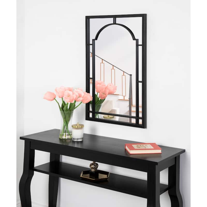 Kate and Laurel Lyla Metal Framed Arch Mirror - Black