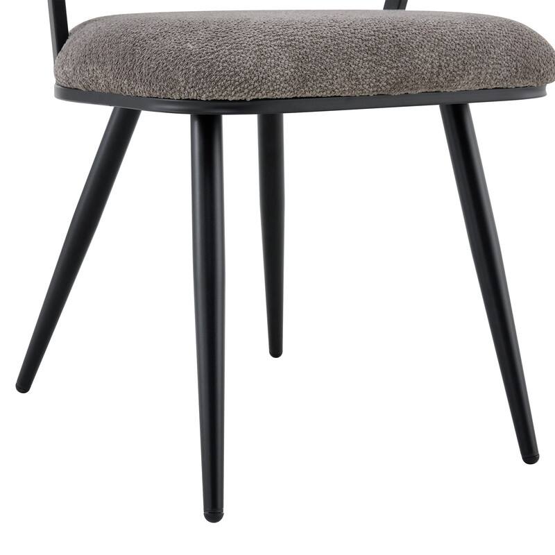 Set of 2 Modern Velvet Dining Chairs with Sleek Black Metal Legs - Elegant Upholstered Accent Seating
