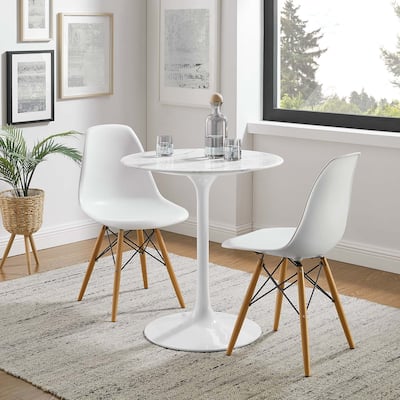 Lippa 28" Round Artificial Marble Dining Table