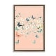 preview thumbnail 15 of 26, Stupell Blush Butterflies over Pink Framed Floater Canvas Wall Art Design By Petal Prints Design 25 x 17 - Brown