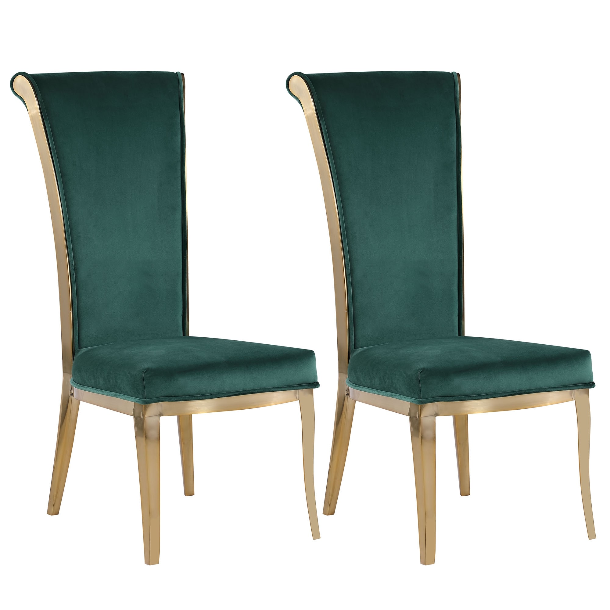 Green velvet sales high back chair