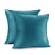 Porch & Den Cosner Microfiber Velvet Throw Pillow Covers (Set of 2) - 18" x 18" - Beach Blue