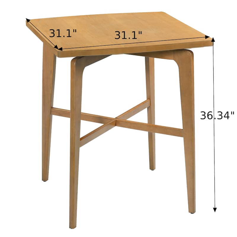 Christopher Knight Home - Bracken Retro Nordic Counter Height Bar Table with Solid Wood Legs & Cross-Reinforced Beams