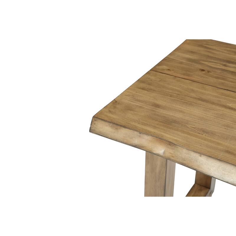 63" Pine Wood Large Farmhouse Executive Desk