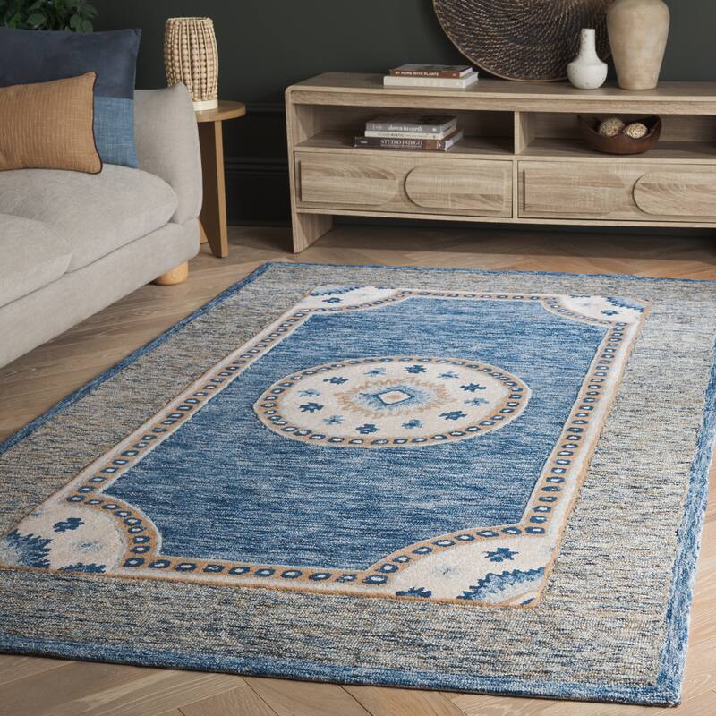 SAFAVIEH Handmade Metro Beppy Wool Rug - Blue/Grey - 6' x 9'