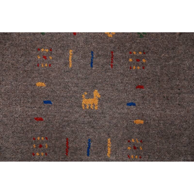 Tribal Gabbeh Indian Area Rug Handmade Bedroom Wool Carpet - 8'0" x 9'10"