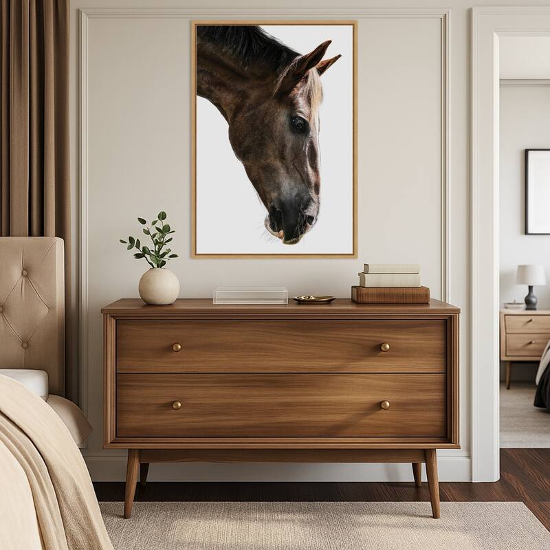 Majestic Equine Gaze by Shot by Clint (23 x 33 in.), Framed Canvas Wall Art Print