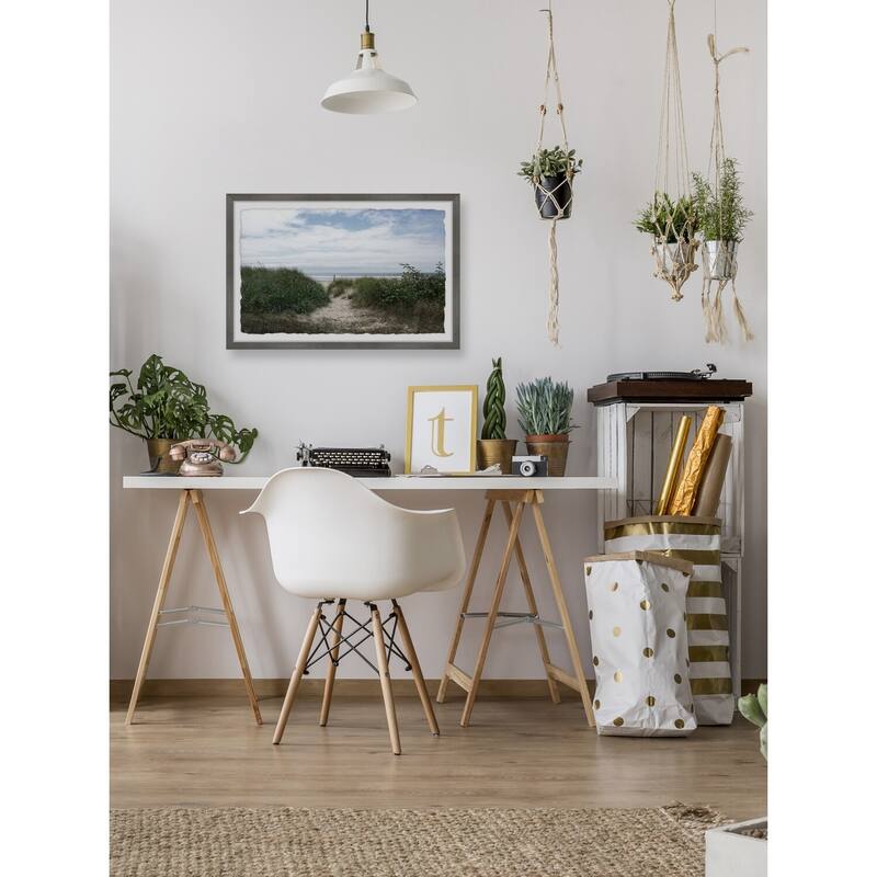 Coastal Vegetation Framed Wall Art, Coastal Serenity - Tranquil Ocean-Inspired Wall Décor