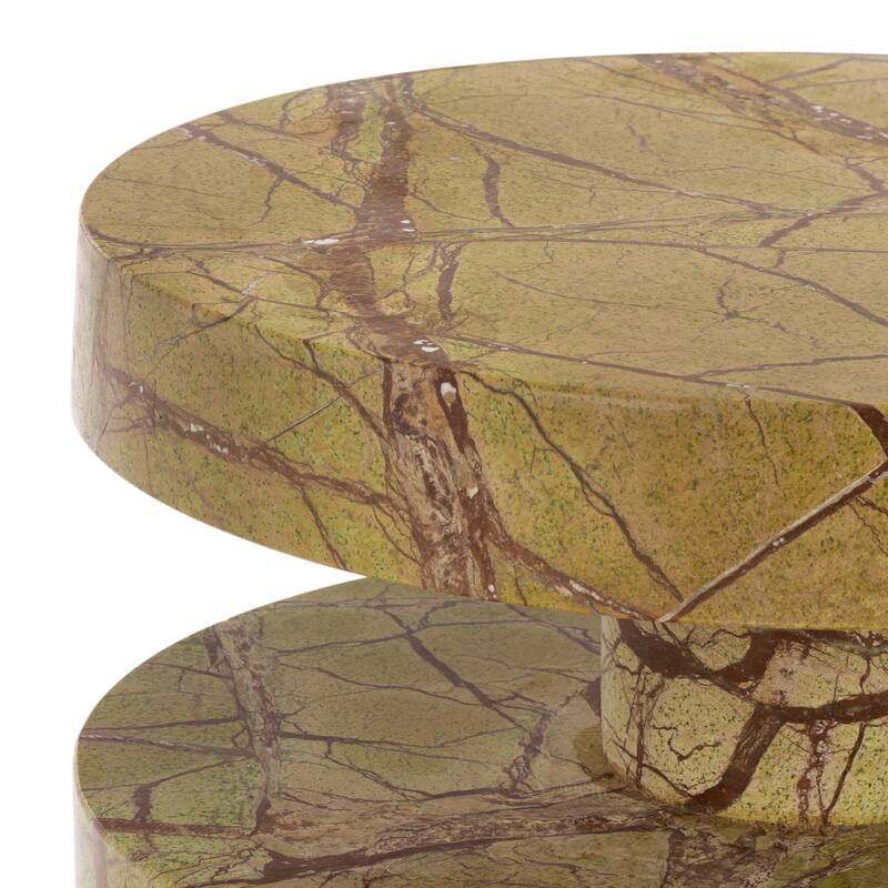 SAFAVIEH Couture Danny Round Marble Accent Table, Fully Assembled - 14"W x 14"D x 24"H