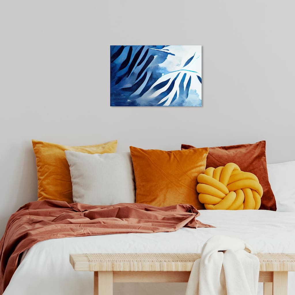 Wynwood Studio Abstract Azure Cascade Blue and Tropical Wall Art Canvas Print