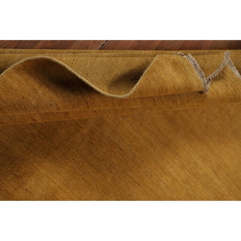 Yellow Gabbeh Oriental Square Area Rug Handmade Wool Carpet - 6'7" x 6'8"