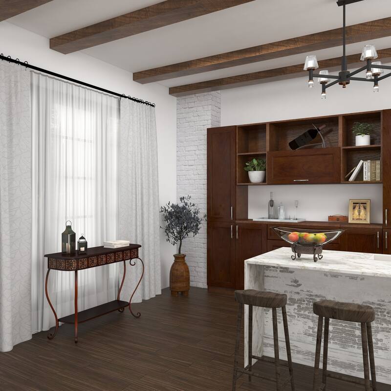 Clear Tempered Glass Kitchen Serving Bowl with Brown Metal Scroll Base