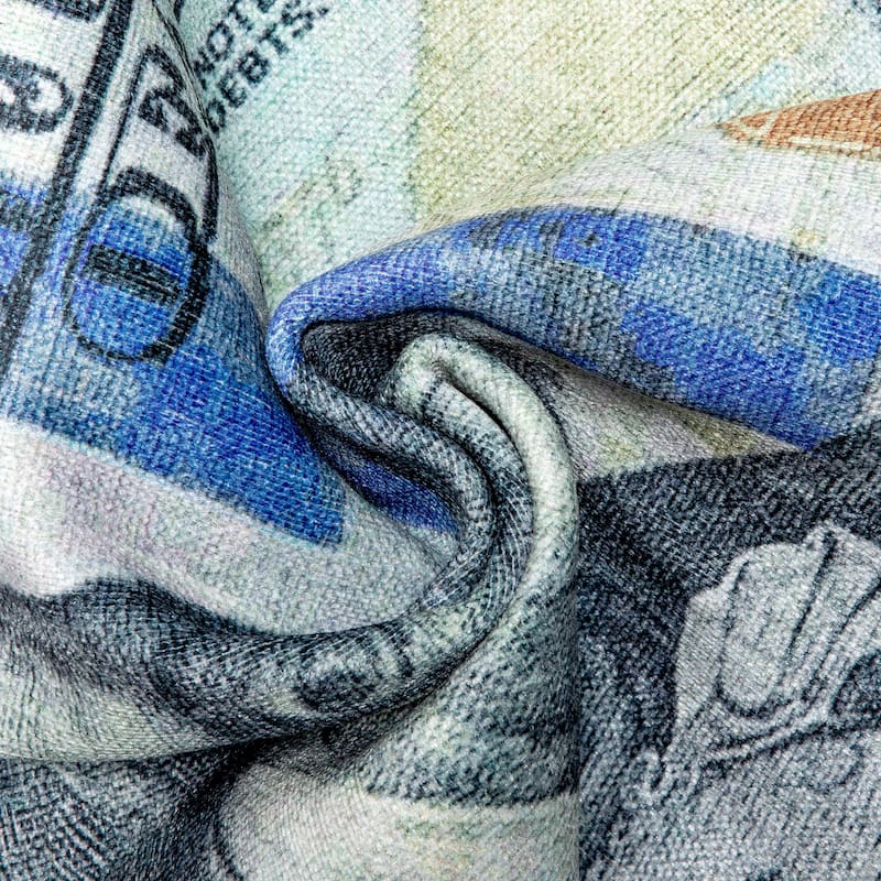 Well Woven Money Dollar Front Novelty Machine Washable Area Rug