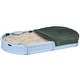 preview thumbnail 1 of 7, Outsunny Kids Outdoor Sandbox with Cover Garden Bed, Easy Assembly Children's Oval Sandbox for Backyard Blue