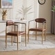 preview thumbnail 85 of 107, Modern Industrial Elmore Upholstered Dining Chairs (Set of 2) with Iron Frame by Christopher Knight Home Maple/Coffee/Light brown