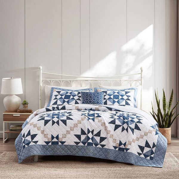 Williamsburg Indigo Patchwork 3PC Quilt Set Bed Bath & Beyond 35625566