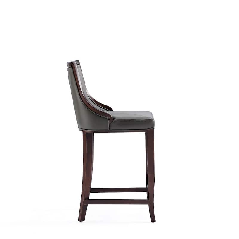 Manhattan Comfort Emperor 41 in. Walnut Beech Wood Bar Stool