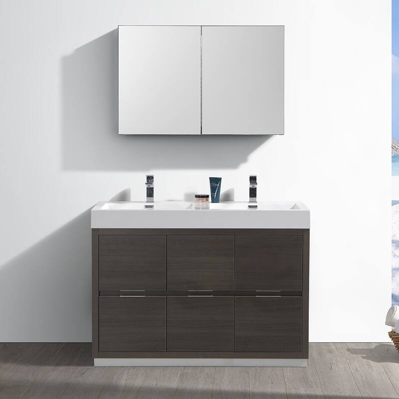 Fresca Senza 48" Double Vanity Set with Wood Cabinet and Acrylic