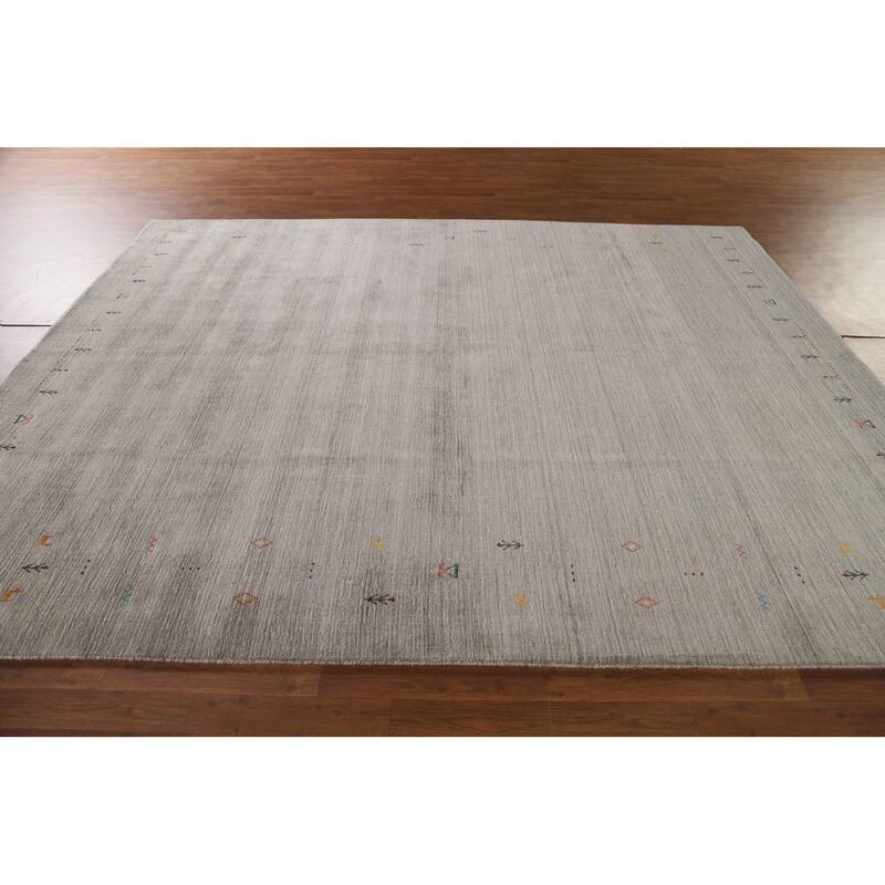 Gabbeh Oriental Area Rug Hand-Knotted Wool Carpet - 8'0"x 9'8"