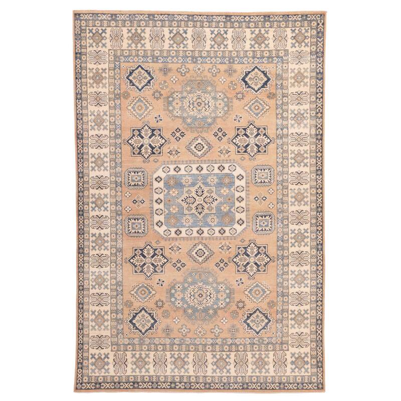 ECARPETGALLERY Hand-knotted Finest Ghazni Light Copper Wool Rug - 6'1 x 9'6