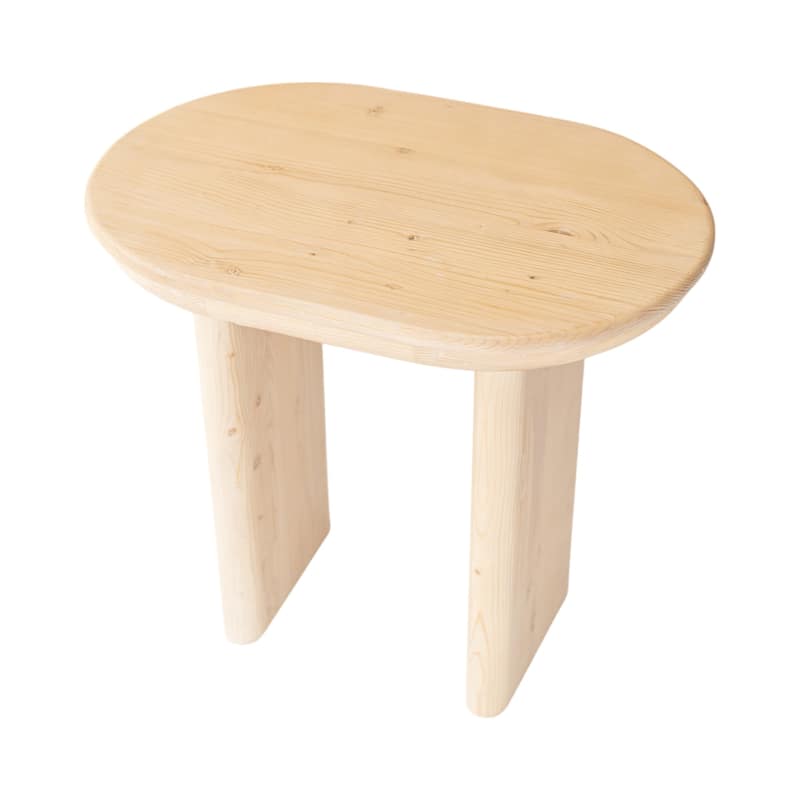 HomeRoots 22" Natural Solid Wood Oval Sled End Table - 24' X '22' X '16