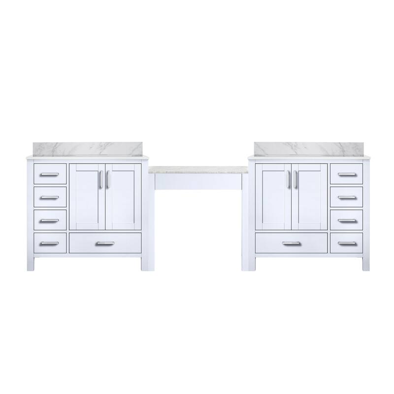 Coraline 102 in W x 22 in D Double Bath Vanity and Carrara Marble Top