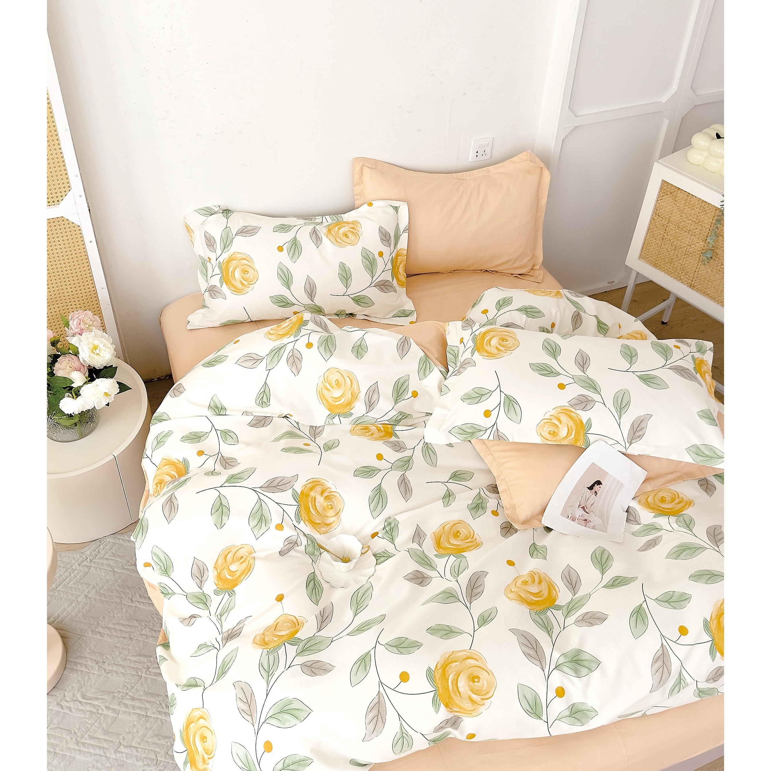 Long Island Flower 100% Cotton Duvet Cover Set Queen Full