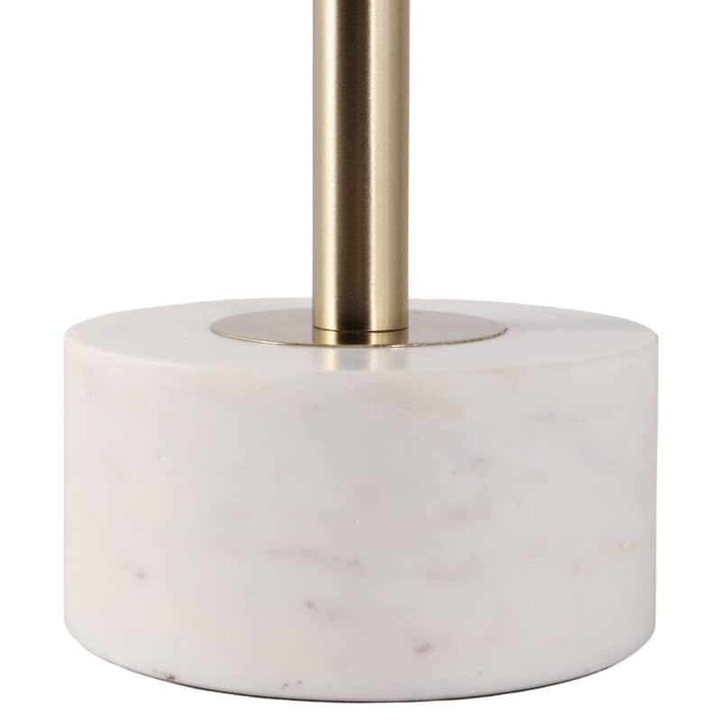 Marble Metal Side Table Modern Slim Base Narrow Round Top Home Decor - 24.0"