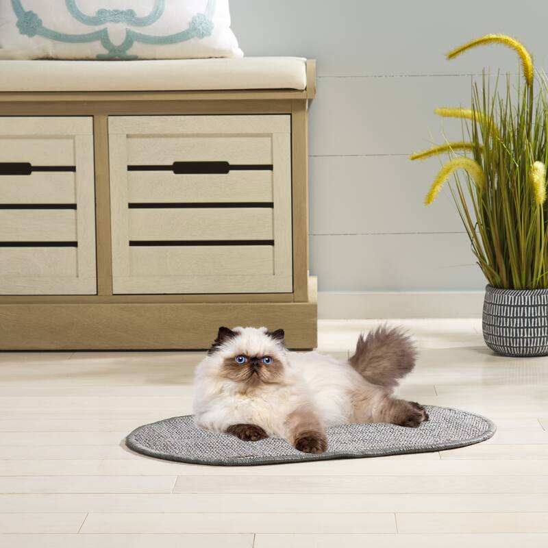 SAFAVIEH Home Sisal Small Boucle Weave Cat Scratch Mat - Grey - 12" W x 20" L