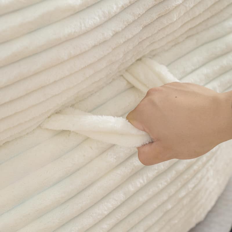 Corduroy Fabric Bean Bag Chair, Lounge Lazy Floor Sofa Chair with High-Resilience Shredded Foam, Supportive Armrests