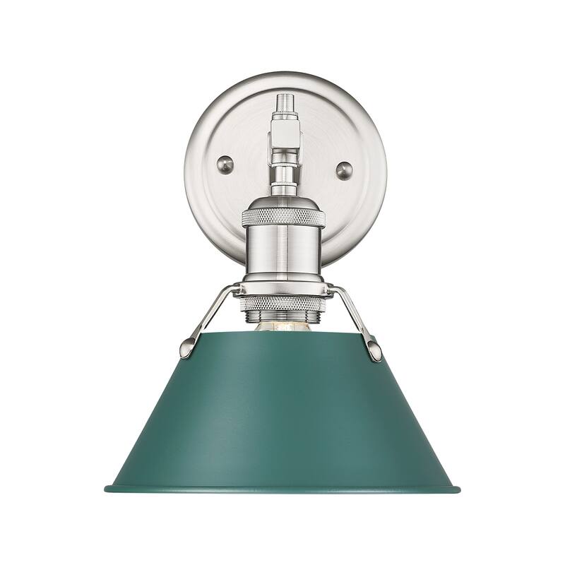 Yep by Golden Lighting Orwell 1-light Vanity in Pewter and Pine Green shade