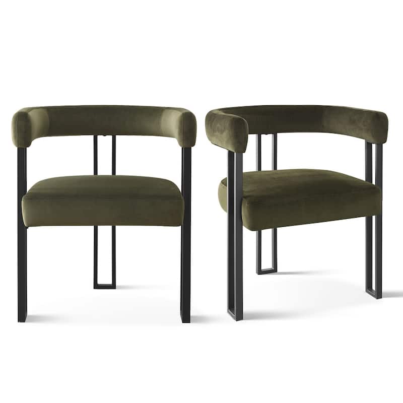 Upholstered Velvet Armchair (Set of 2)