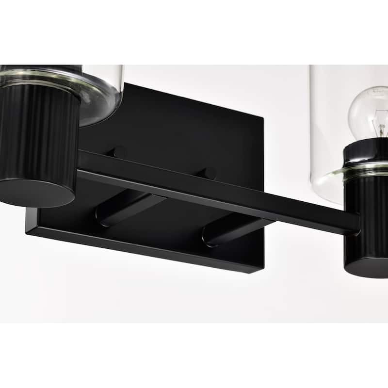 Clarksville 2 Light Vanity Matte Black with Clear Glass