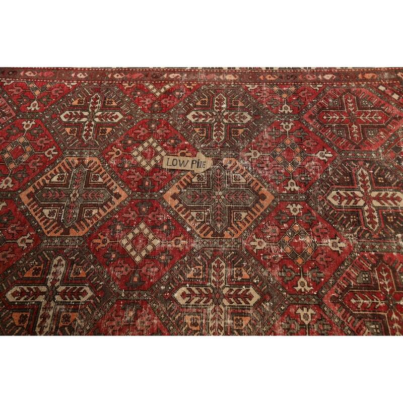 All-Over Geometric Bakhtiari Persian Area Rug Hand-Knotted Wool Carpet - 4'5" x 6'7"