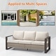 preview thumbnail 22 of 29, Cozywor Wicker Outdoor Patio Sofa Steel Frame with Beige Cushions