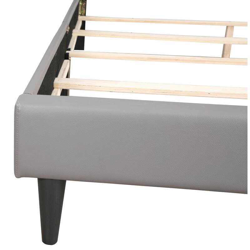 Light Gray Queen Bed with Casual Finish, Spacious Frame and Durable Design for Modern Bedrooms or Relaxing Retreats