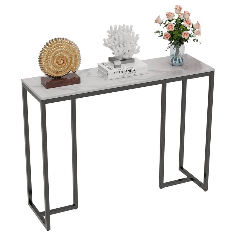 Modern Sintered Stone Entryway Console Table - W 39.4" x D 11.8" x H 30.9"