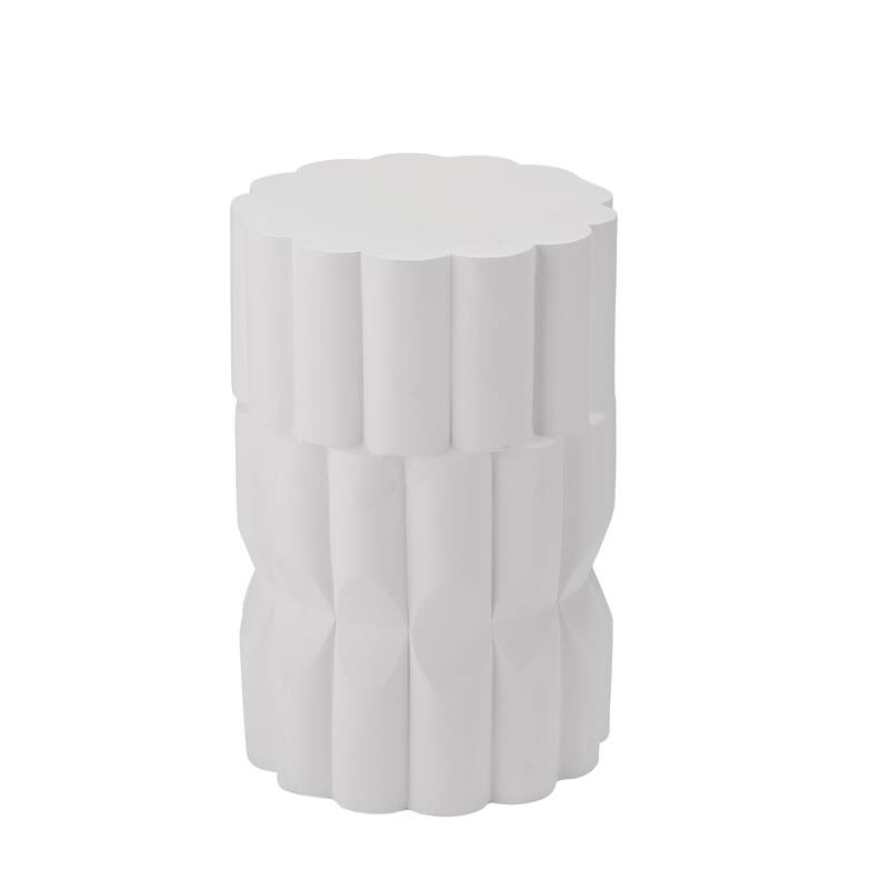 Christopher Knight Home - Modern Handmade 13" Lightweight MgO Geometric Accent Side Table for Indoor and Outdoor Use