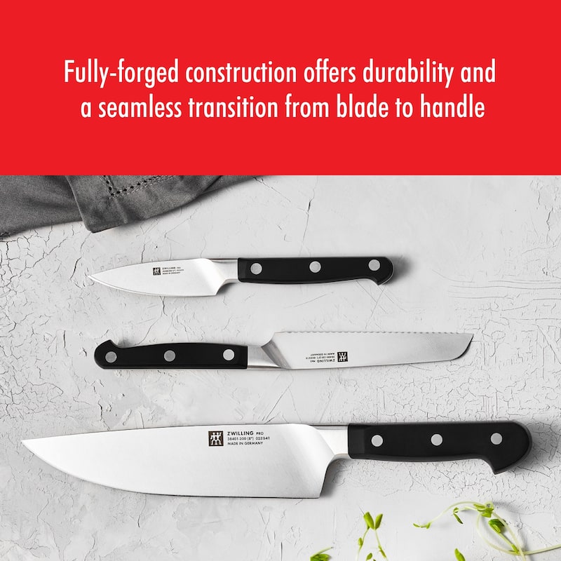 ZWILLING Pro 7-pc Knife Block Set with In-Drawer Knife Tray - Natural