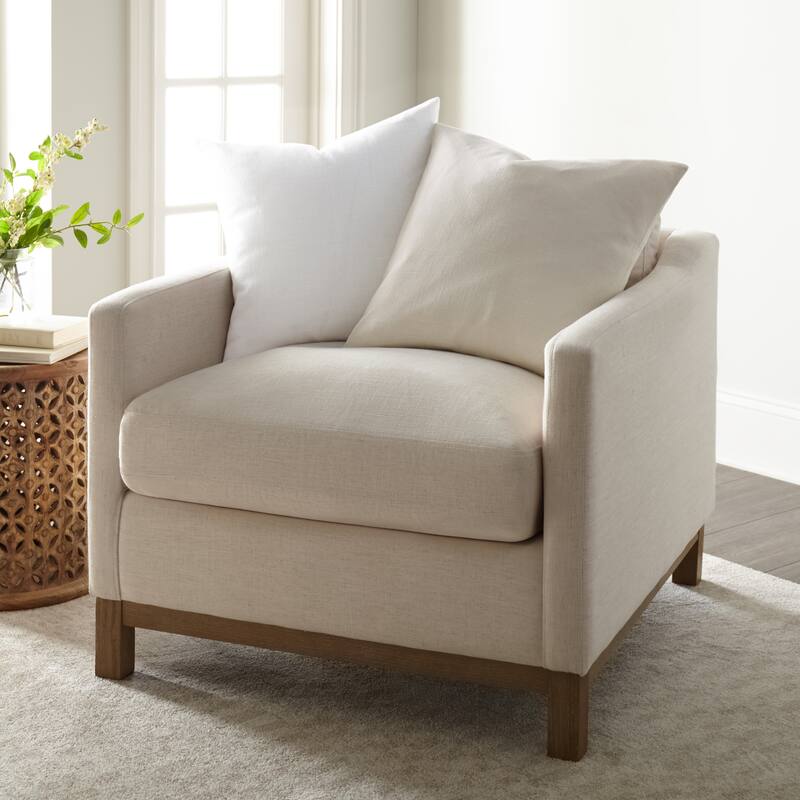 Washed and Distressed Cotton Decor Throw Pillow in Stone Washed