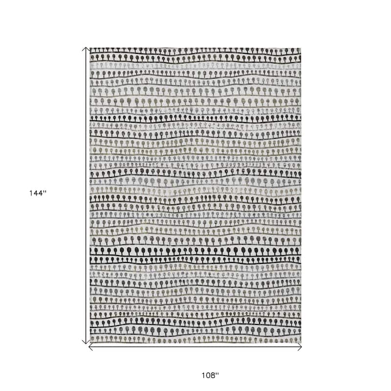 HomeRoots Striped Transitional Rectangle Outdoor Rug