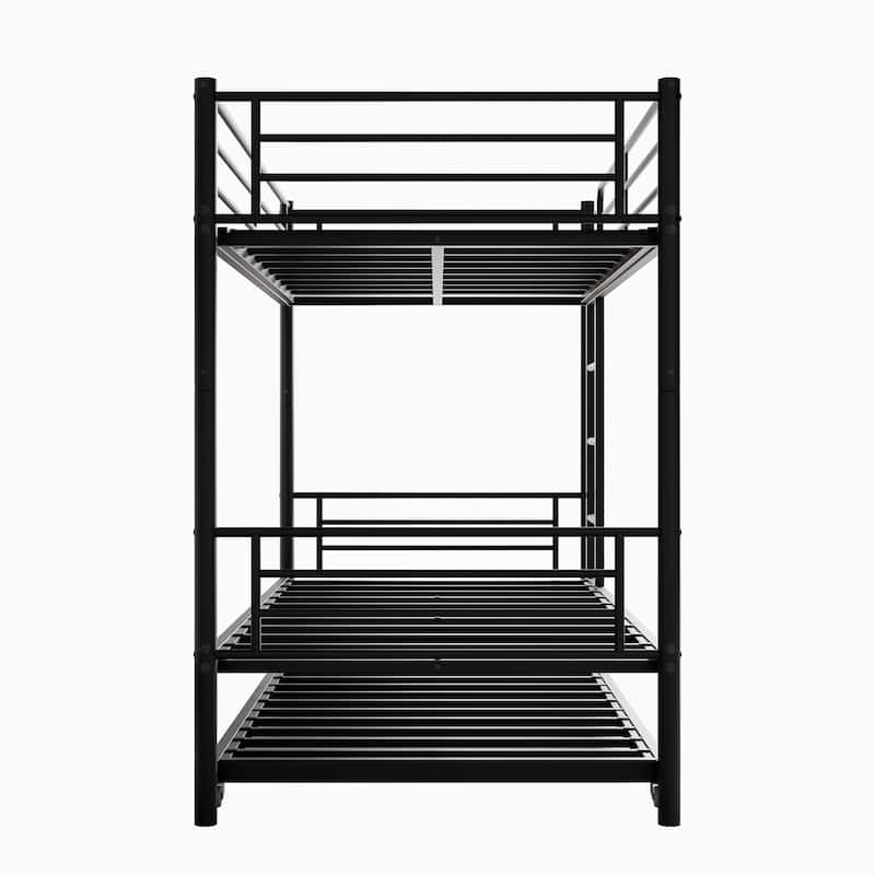 Black Twin Metal Bunk Bed with Trundle