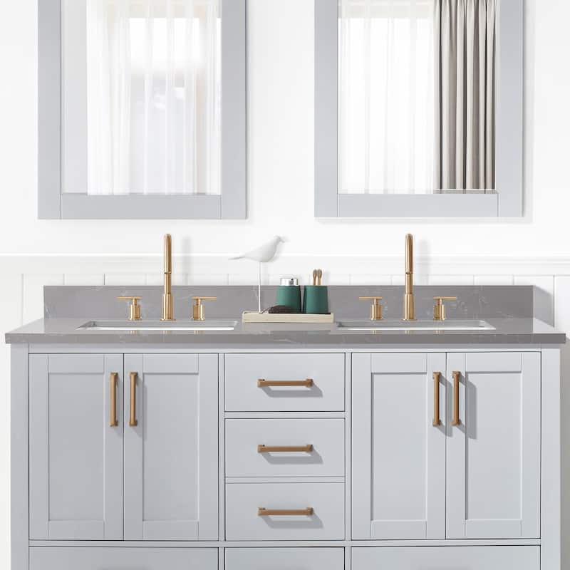 Jaen Composite Stone Vanity Top with White Rectangular Sink