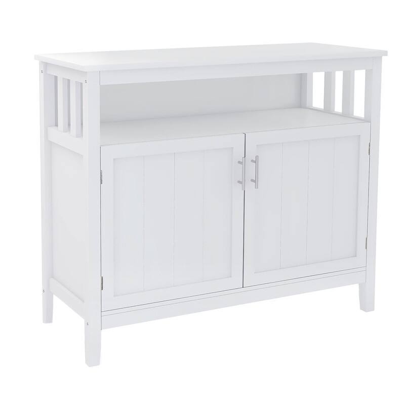 Living Room Wood Storage Cabinet with Doors and Shelves