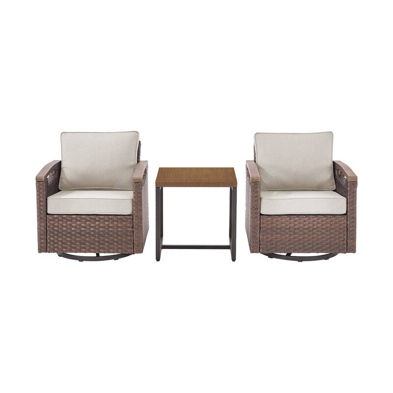 Pocassy Outdoor Swivel Chair with Cushion Set
