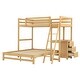 preview thumbnail 14 of 40, Twin over Full Wood Bunk Bed with Built-in Desk and Storage Drawers,Modern Design