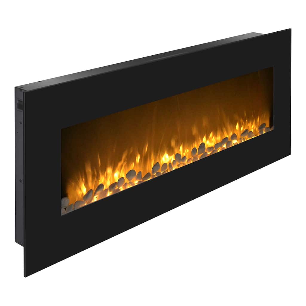 Northwest 50-Inch Wall Electric Fireplace, Black
